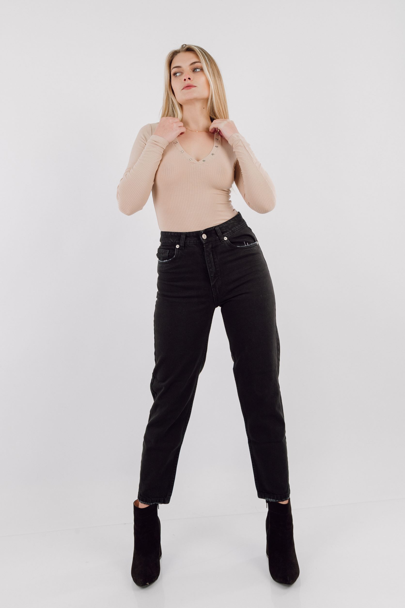 Ripley - DENIM JEAN MUJER D'SHENK MOM FIT NEGRO