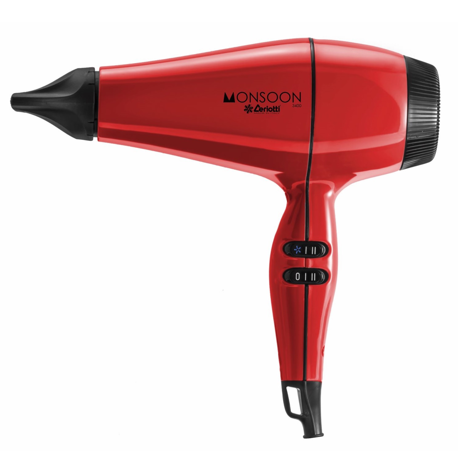 Ripley - SECADOR DE PELO CERIOTTI PROFESIONAL MONSOON 3400 VERSÁTIL  SILENCIOSO Y FIABLE MOTOR AC LARGA DURACIÓN 2000W ROJO