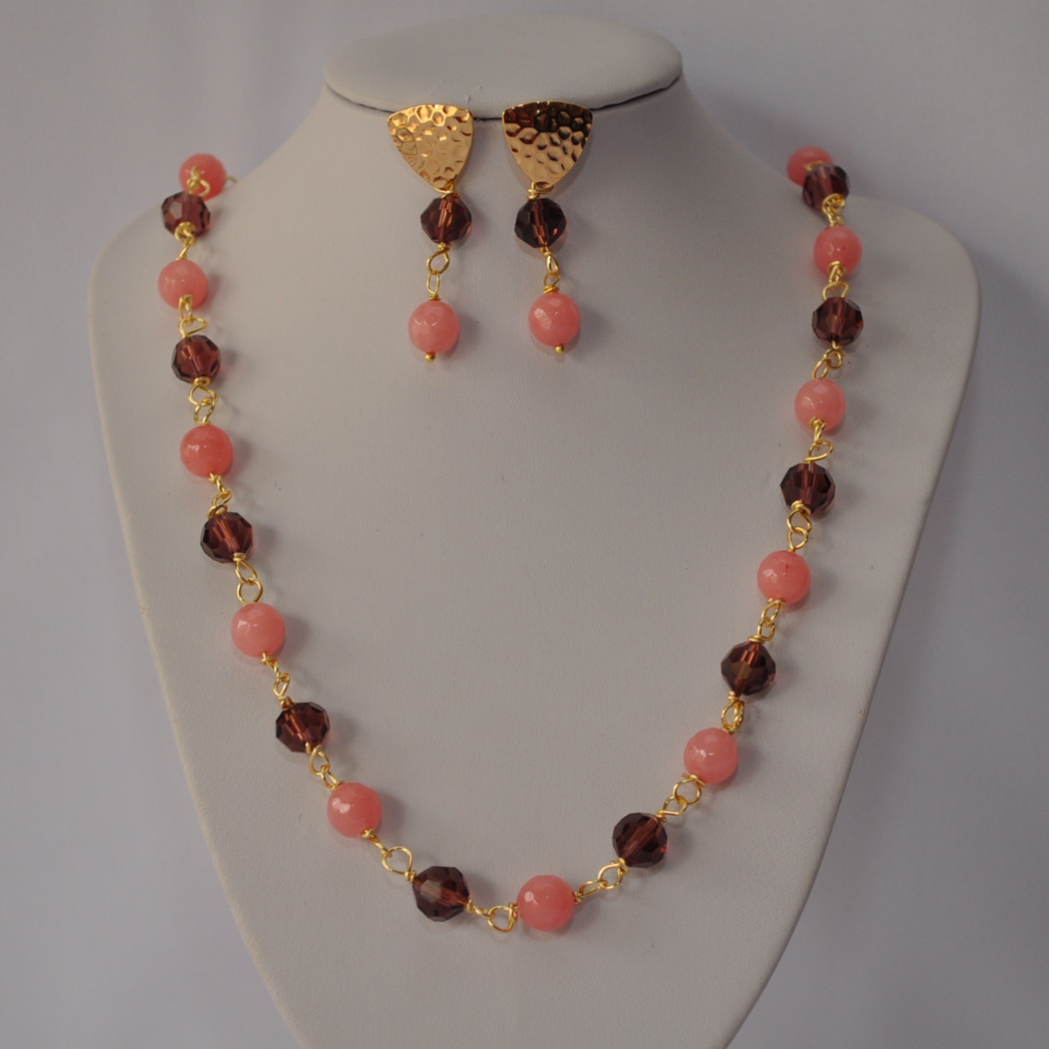 Collar ágata rojo y dije Gold Filled - Dorella Joyería
