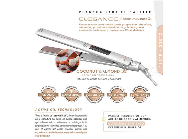 Ripley - PLANCHA ALISADORA GAMA ELEGANCE COCONUT Y ALMOND