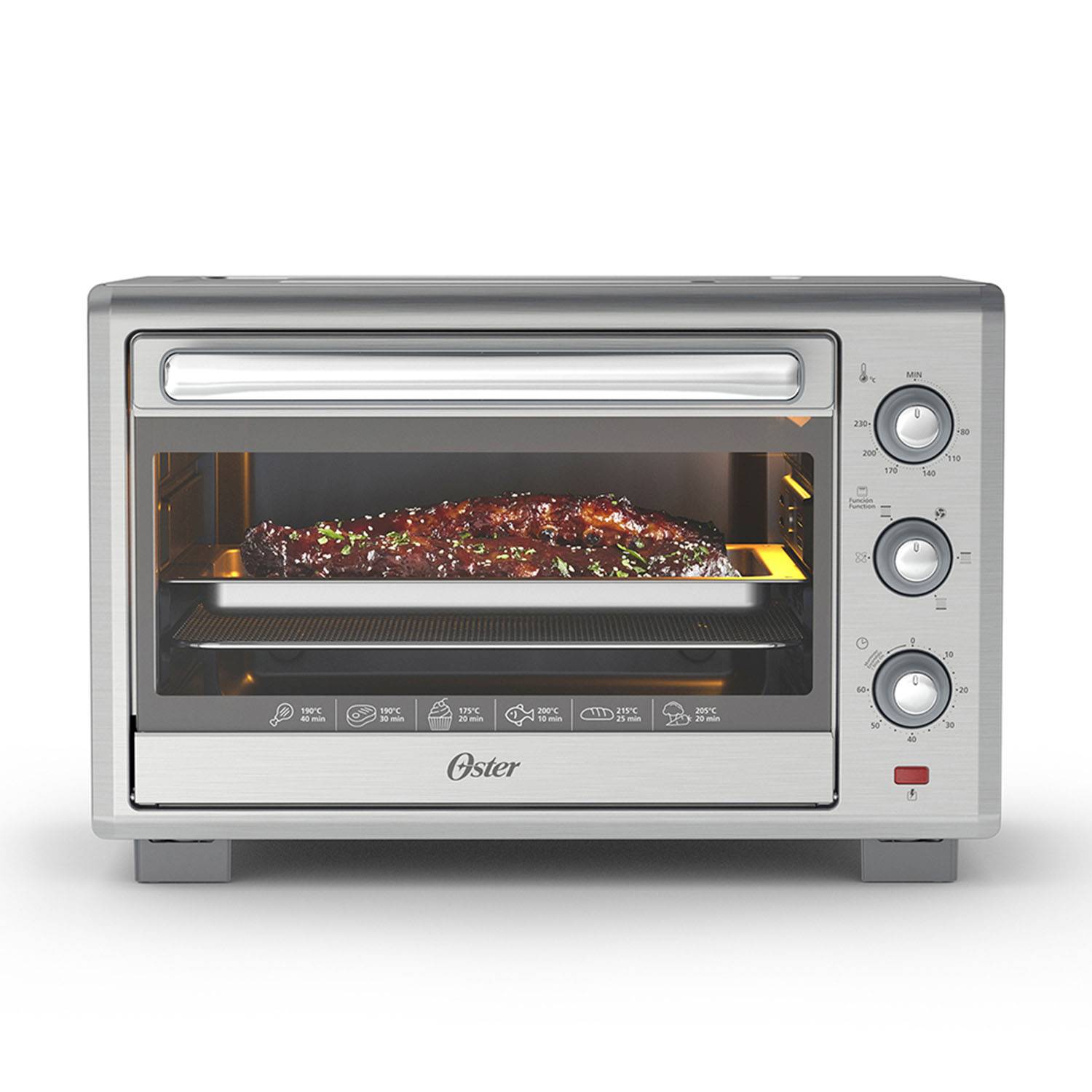 Ripley - HORNO CON FREIDORA DE AIRE OSTER 2135862 PLATEADO 35 LITROS