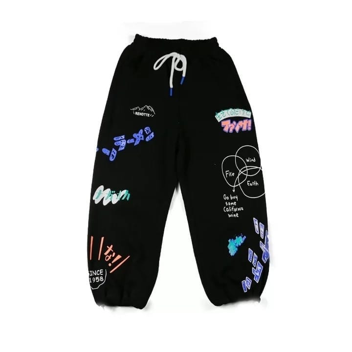 Ripley - JOGGER COREANO PEACE AND LOVE PARA MUJER ESTAMPADO OVERSIZE  HARAJUKU