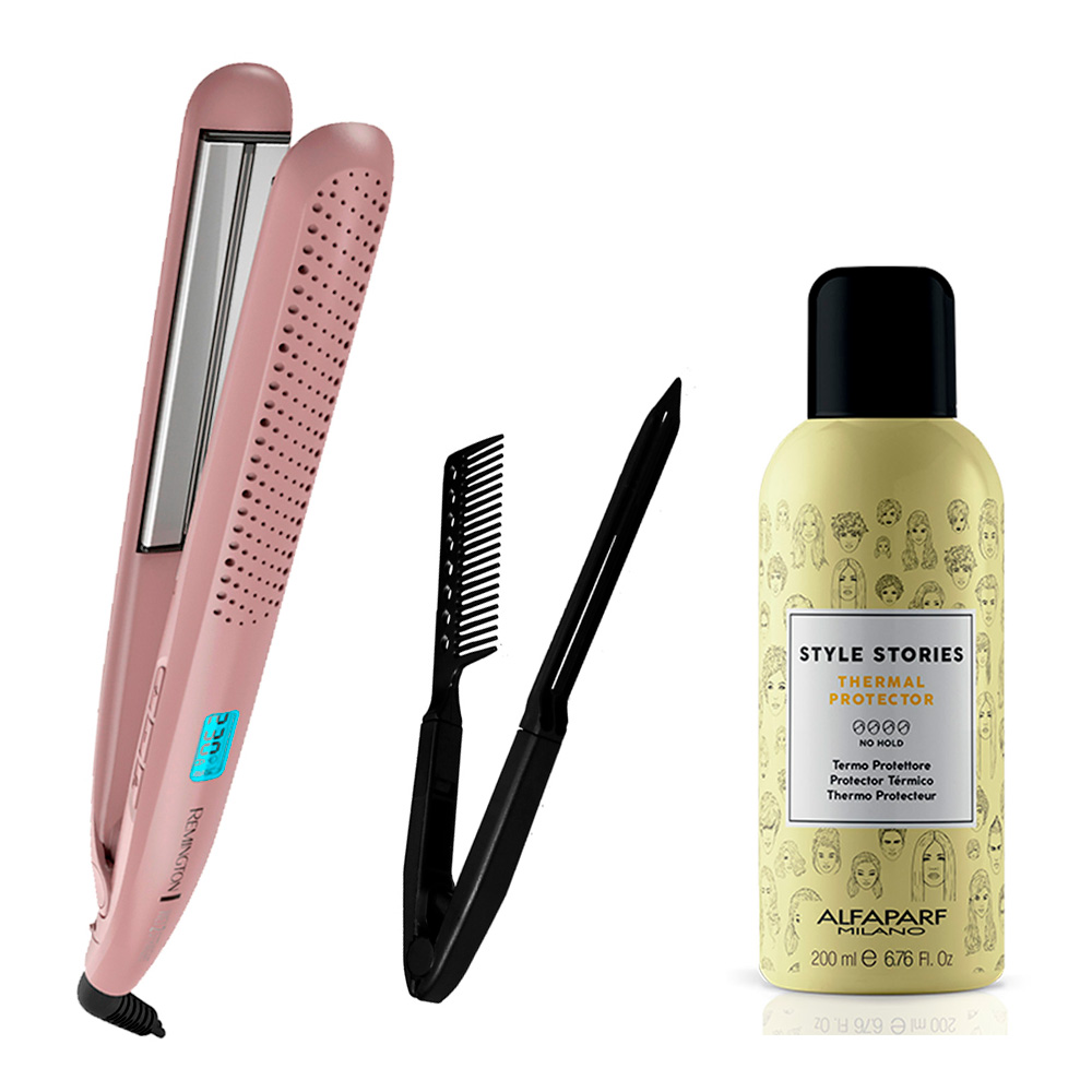Ripley - PLANCHA ALISA Y SECA PELO HÚMEDO 450F PROTECTOR TÉRMICO ALFAPARF Y  PEINETA