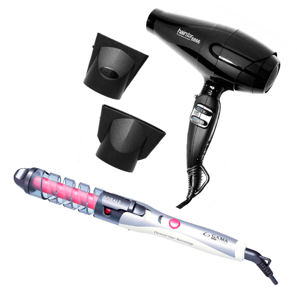 Ripley - SECADOR PROFESIONAL HAIRSTAR + ONDULADOR RIZADOR GAMA CVL