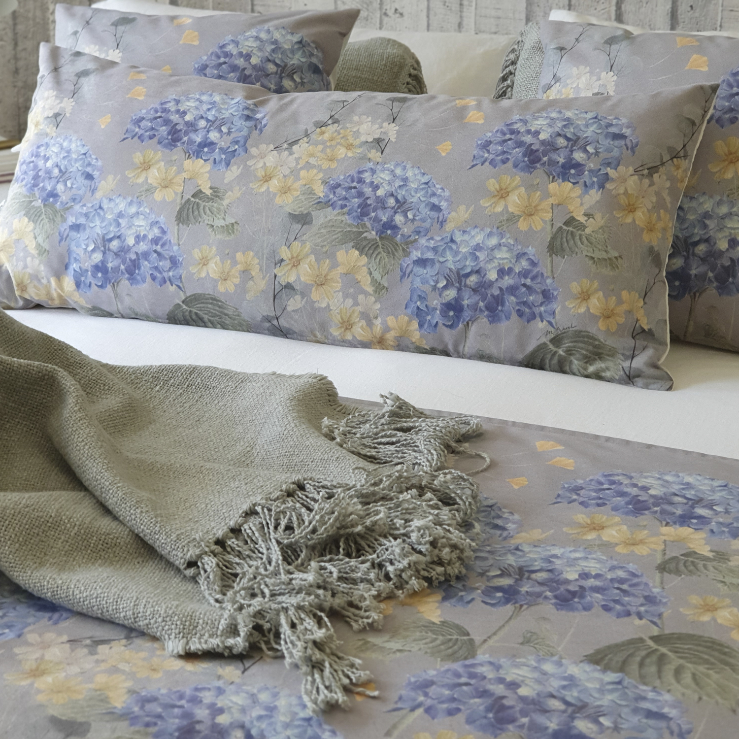 Piecera Gamuza Hortensias 220X70