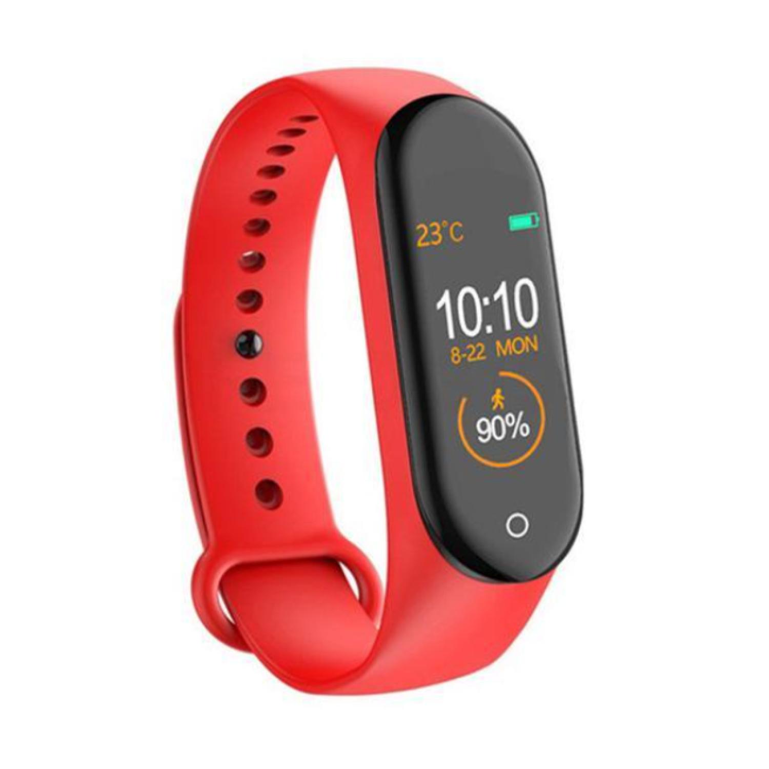Ripley - RELOJ INTELIGENTE SMARTWATCH DEPORTIVO SMART BAND M4 ROJO