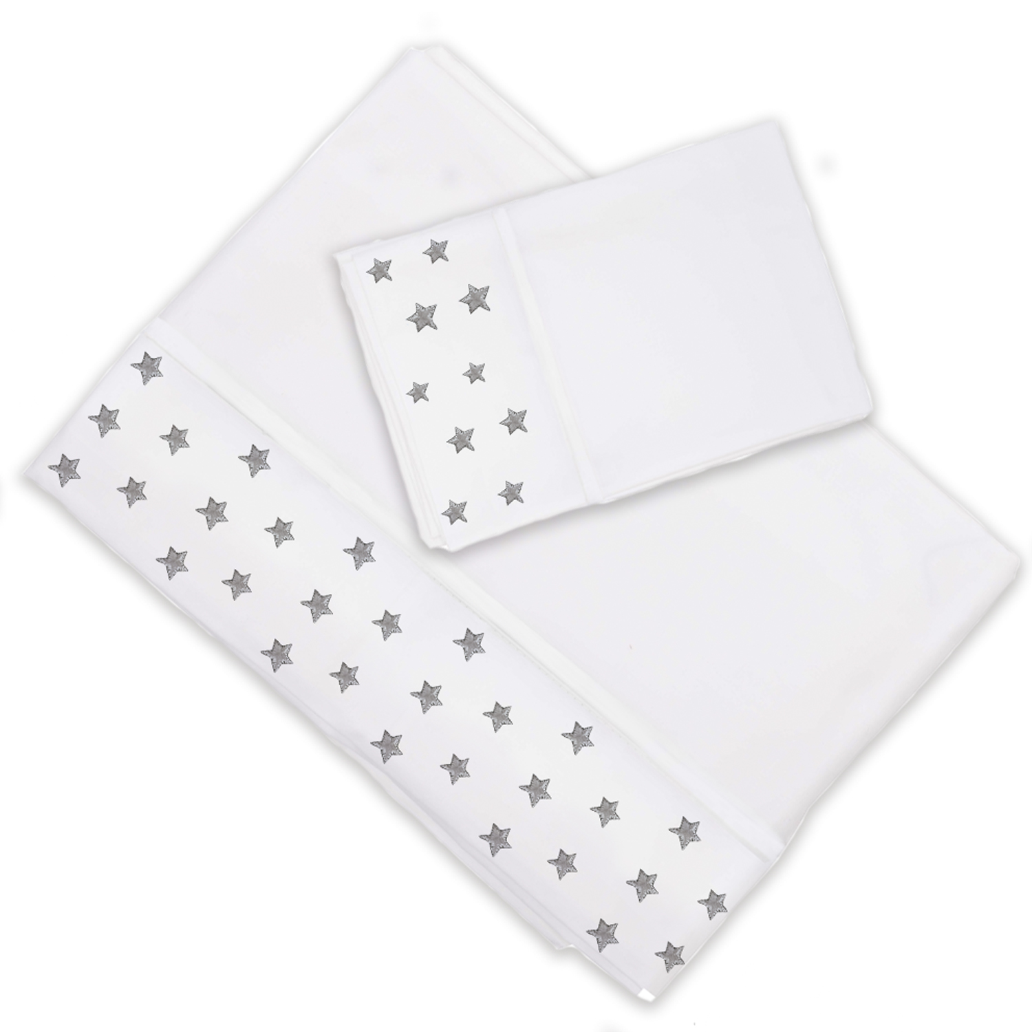 Juego de Sábanas Estrellas Gris 1 Plaza