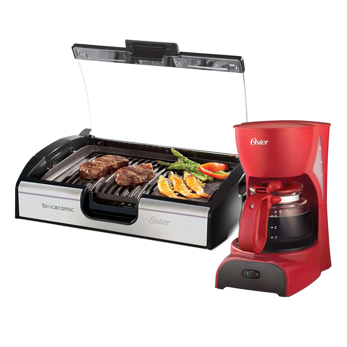 Ripley - OSTER COMBO PARRILLA BIOCERAMIC CKSTGR3006+CAFETERA BVSTDCDR5R