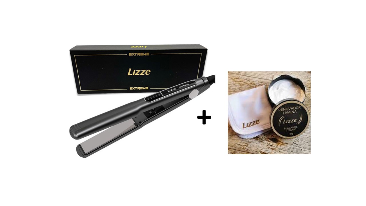 Ripley - PLANCHA DE CABELLO LIZZE 250°C EXTREME + KIT LIMPIEZA PULIMENTO  LIZZIE TITANIUM
