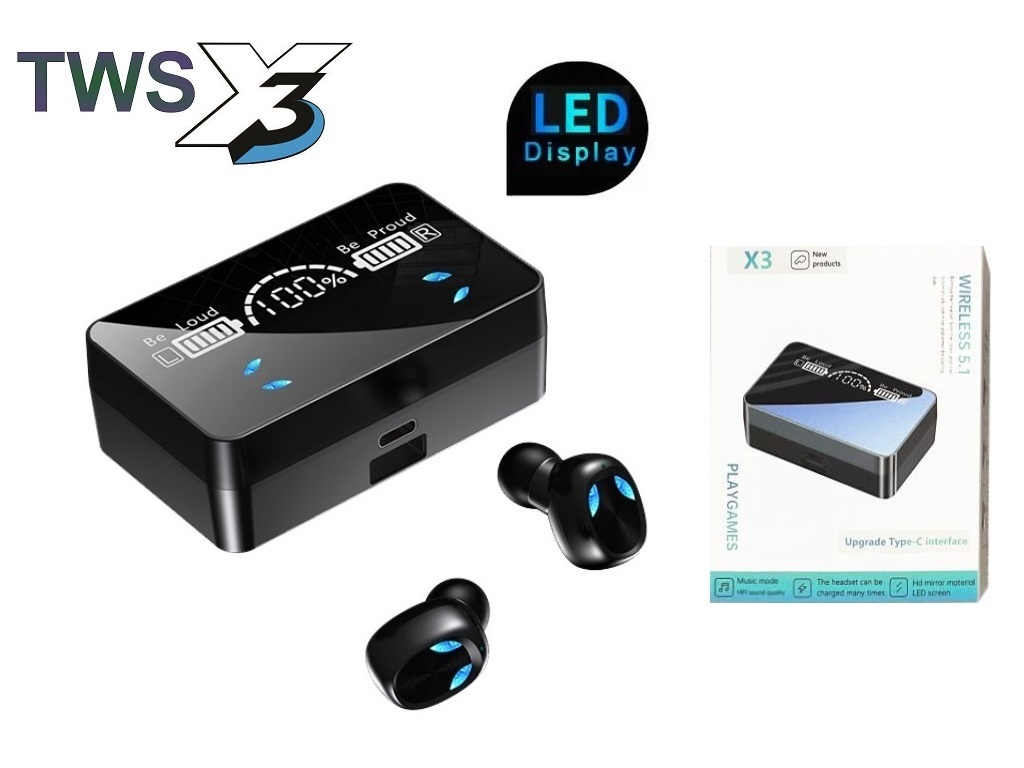 Ripley - AUDIFONOS INALAMBRICOS BLUETOOTH 5.1 TWS X3 MI257