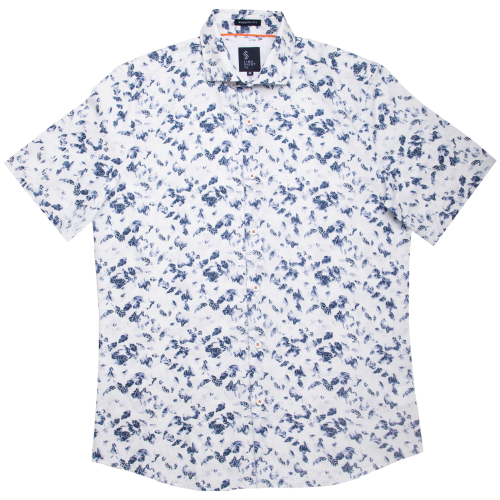 Ripley - CAMISA HAWAIANA DIABOLO SLIM FIT MANGA LARGA AZUL
