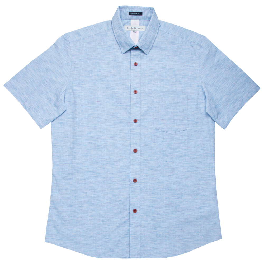 Ripley - CAMISA HOMBRE LIMA SHIRT MANGA CORTA HOJA CELESTE