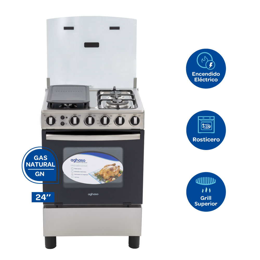Ripley - COCINA AGHASO PREMIUM 4 HORNILLAS GN