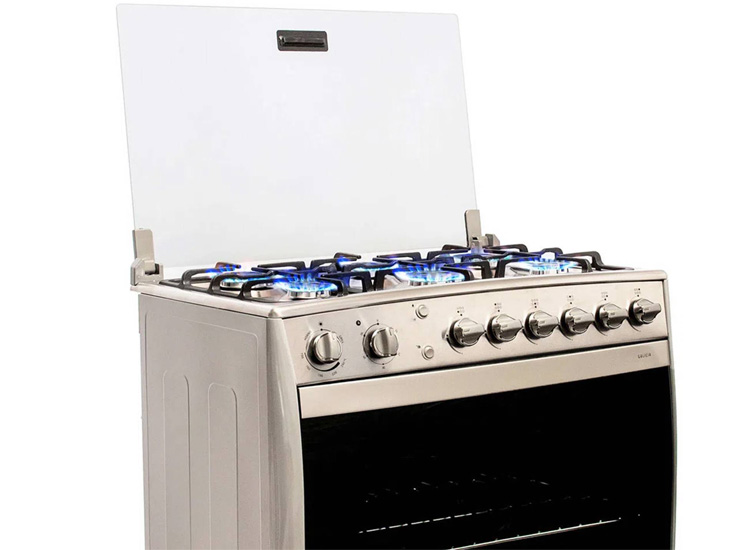 Ripley - INDURAMA COCINA A GAS GALICIA 6 HORNILLAS SILVER