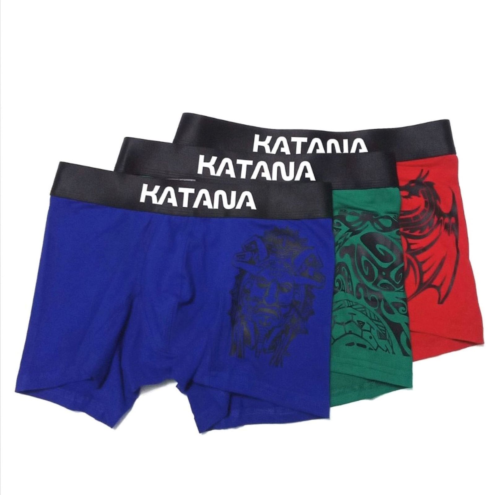 Ripley - ROPA INTERIOR HOMBRE KATANA BOXER PACK X 3 AZUL ROJO Y VERDE