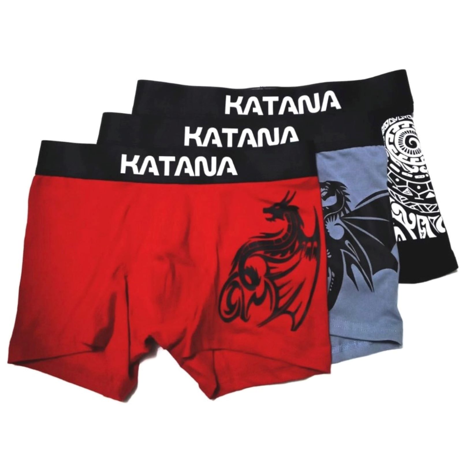 Ripley - ROPA INTERIOR HOMBRE KATANA BOXER PACK X 3 ROJO NEGRO Y GRIS