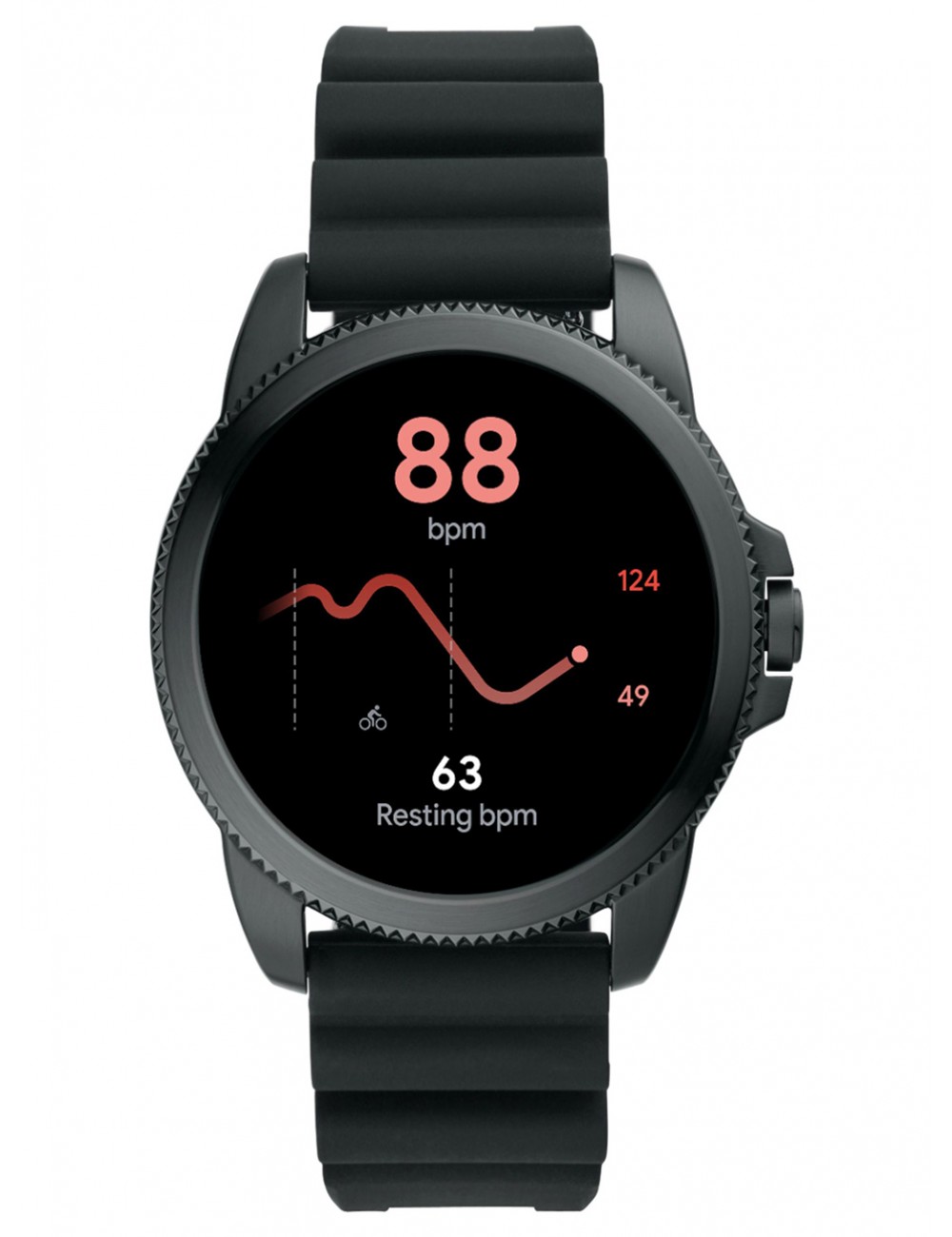 Ripley - SMARTWATCH FOSSIL GEN 5 CORREA DE SILICONA NEGRO 44 MM