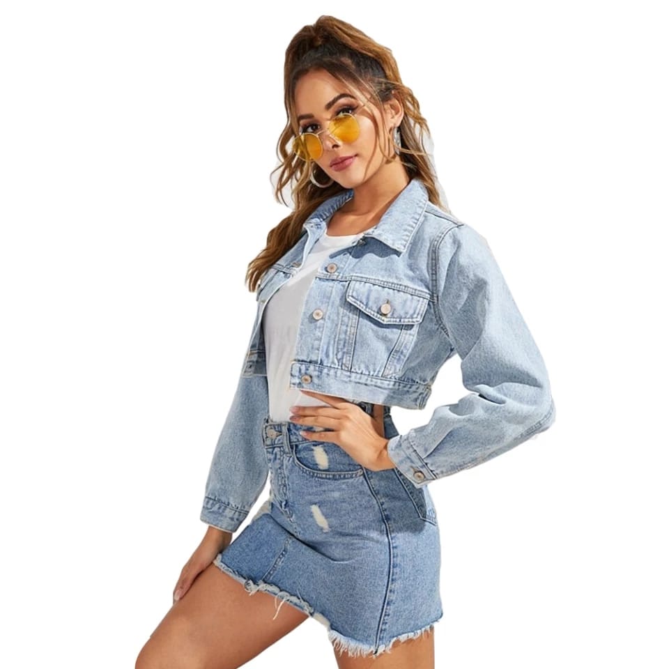 Ripley - CASACA CROP PEACE AND LOVE PARA MUJER ESTAMPADO 'SOUR'
