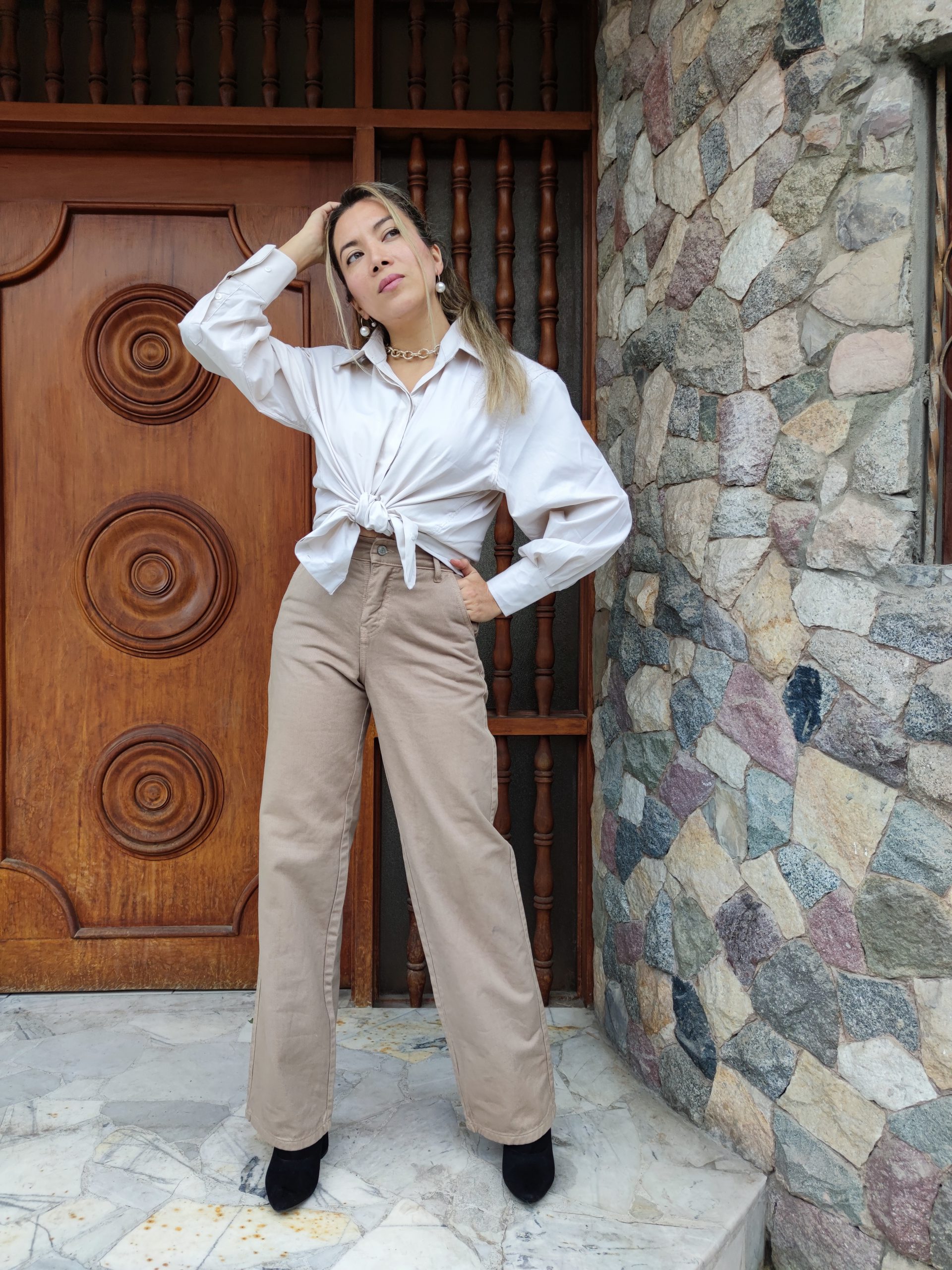 Ripley - PANTALÓN JEAN WIDE LEG MUJER HOLY CHIC