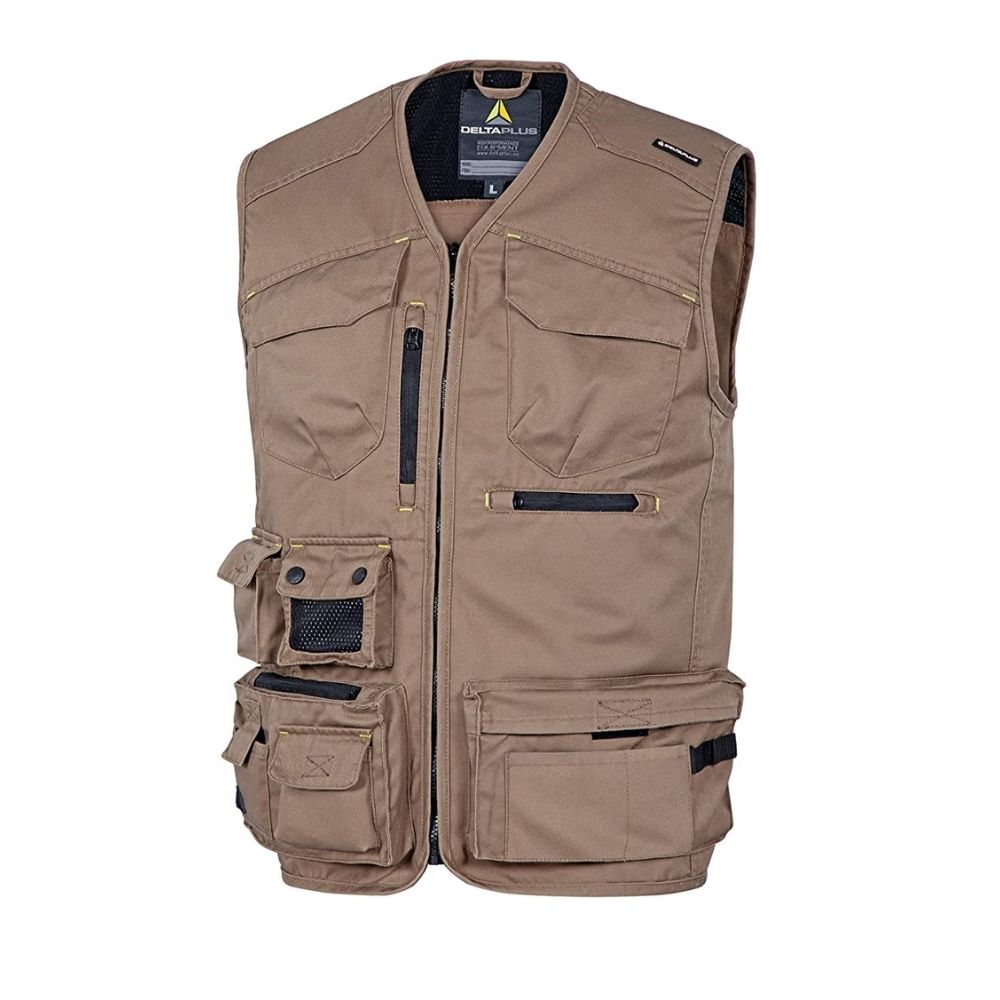 Ripley - CHALECO DE TRABAJO HOMBRE DELTA PLUS MACH5 SPRING BEIGE