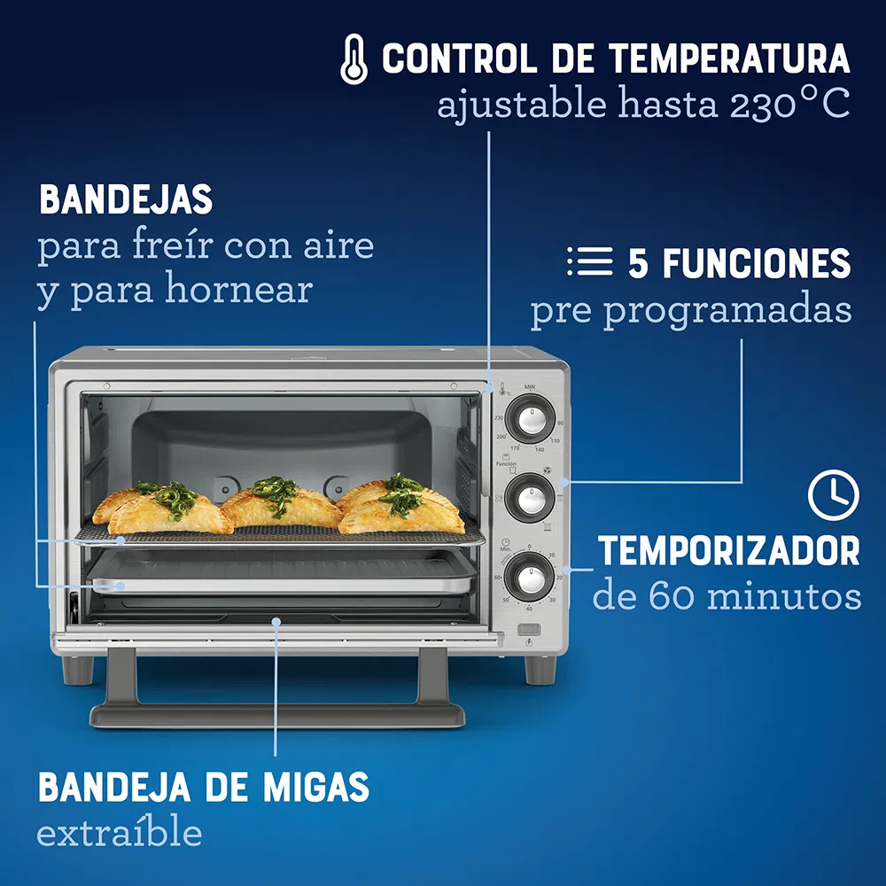 Ripley - HORNO 25 LITROS OSTER TSSTTVLS25 CON FREIDORA DE AIRE