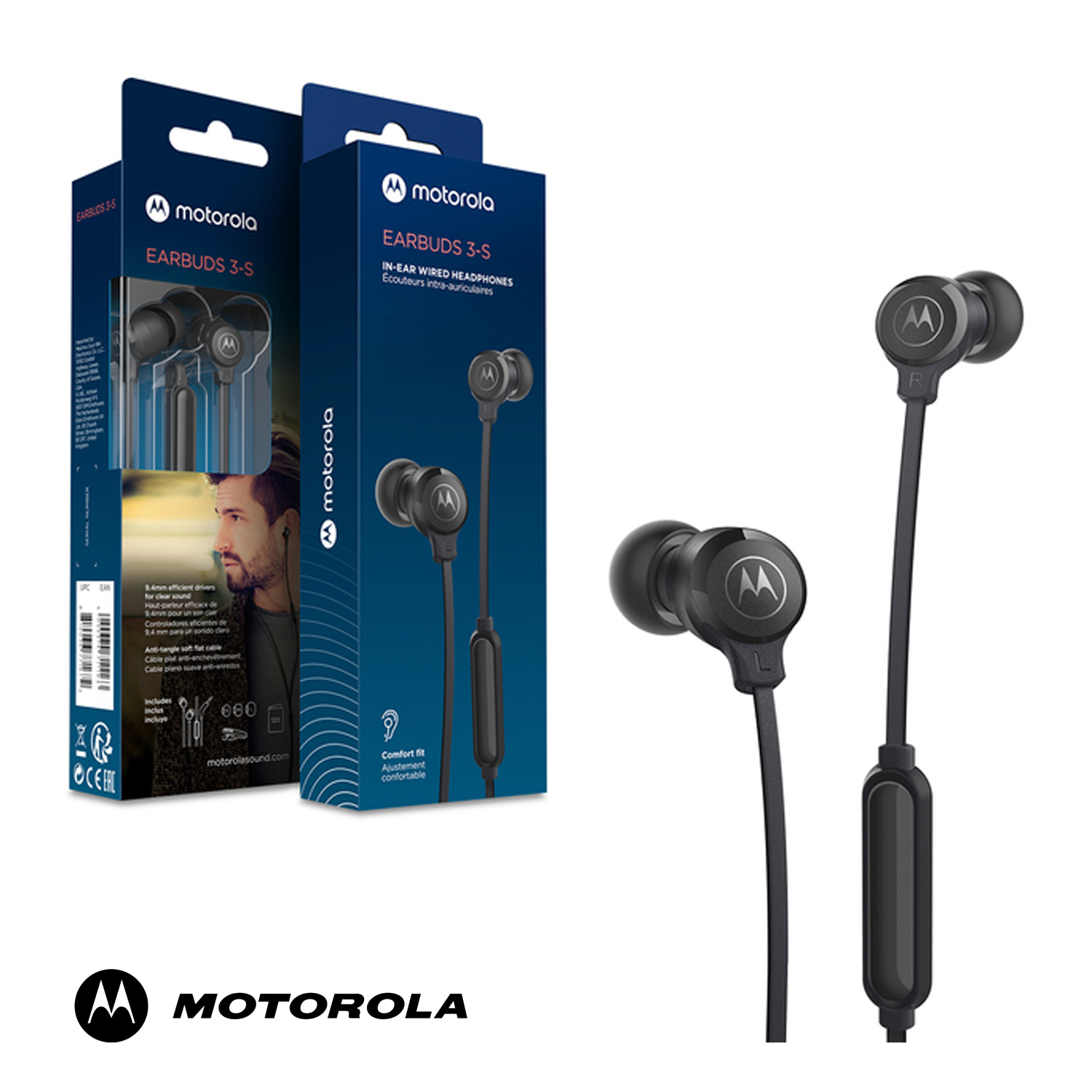 Ripley - MOTOROLA AUDÍFONOS IN EAR WIRED C/MICRO EARBUDS 3-S - NEGRO