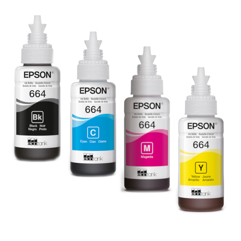Ripley - PACK DE 4 TINTAS T664 EPSON ORIGINALES (NEGRO,CYAN,MAGENTA Y  AMARILLO)