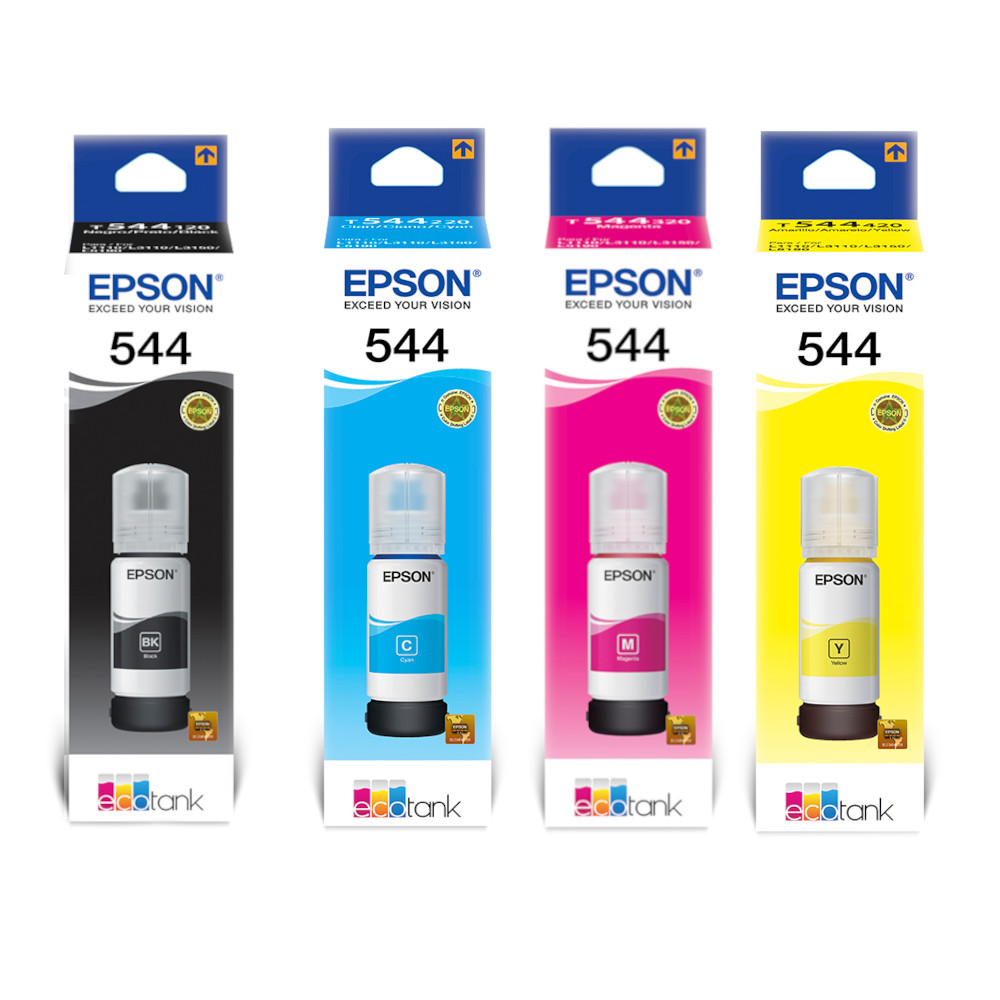 Ripley - PACK DE 4 TINTAS T544 EPSON ORIGINALES (NEGRO,CYAN,MAGENTA Y  AMARILLO)