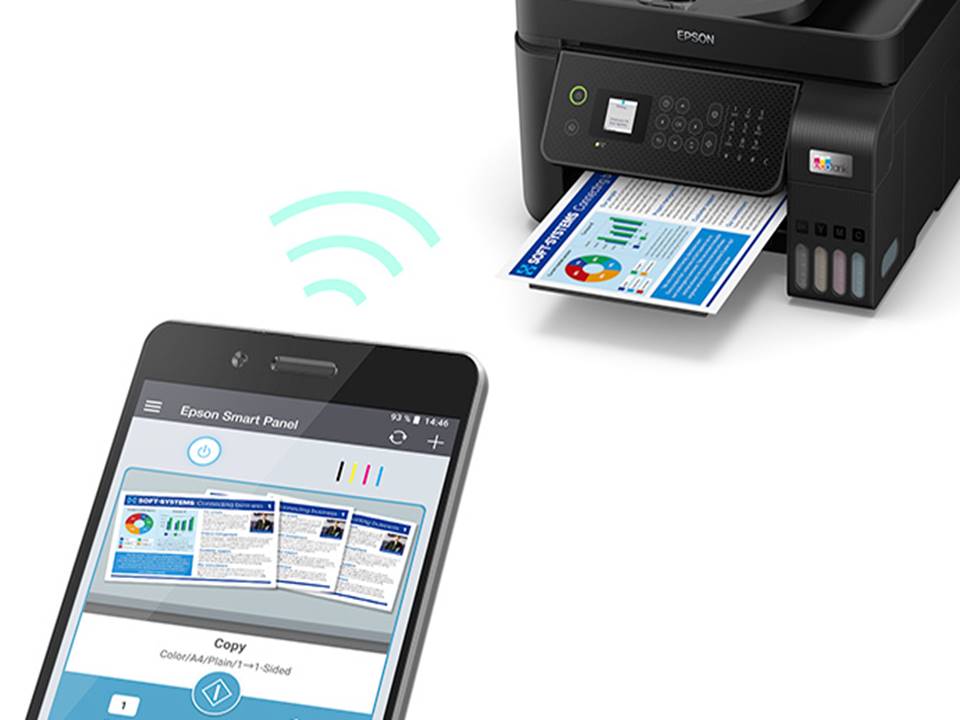 Ripley - IMPRESORA EPSON MULTIFUNCIONAL COMPACTA CON WIFI Y FAX ECOTANK  L5290