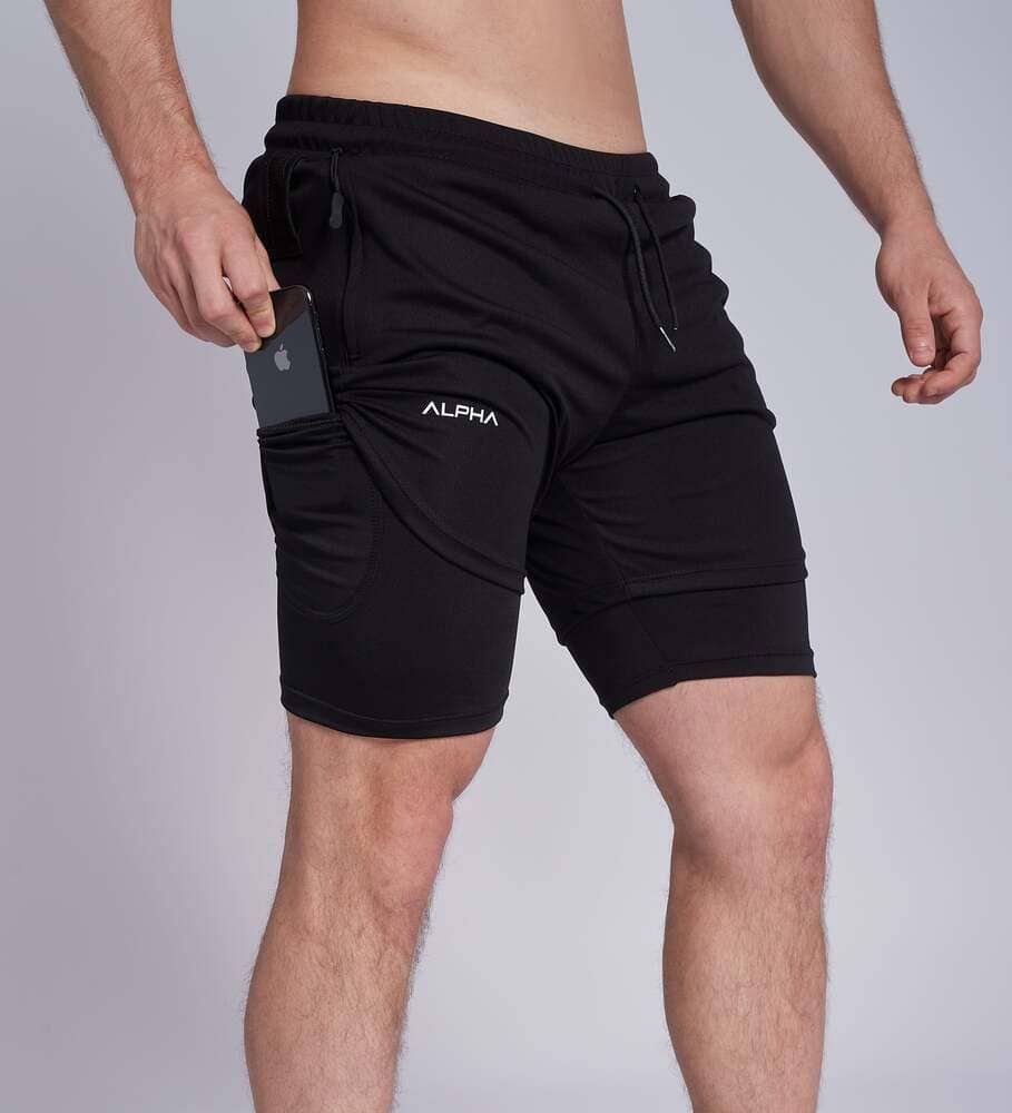Ripley - SHORT DEPORTIVO CON LICRA HOMBRE ALPHA FIT