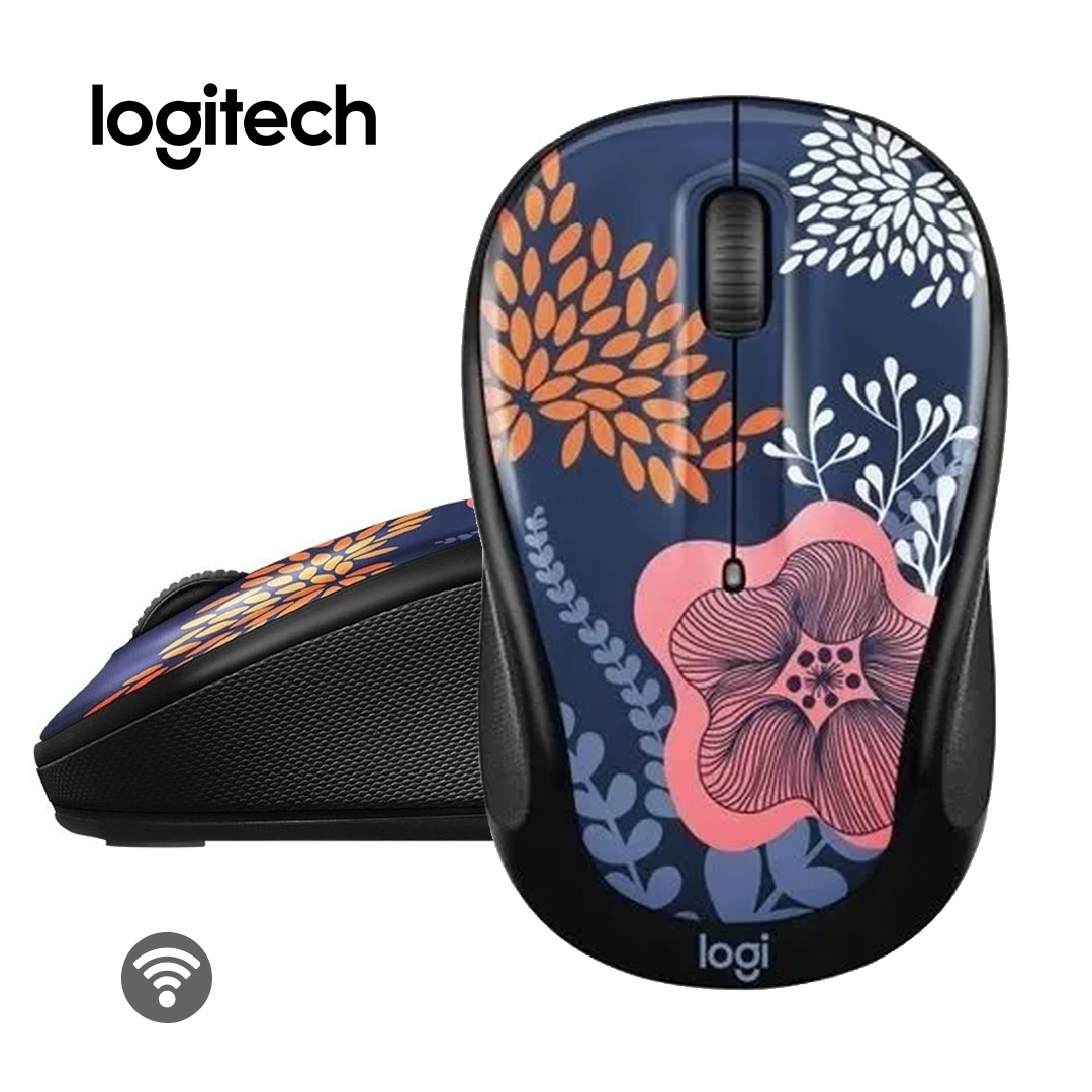 Ripley - MOUSE INALÁMBRICO LOGITECH M317C WIRELESS 1000DPI FLORAL NEGRO