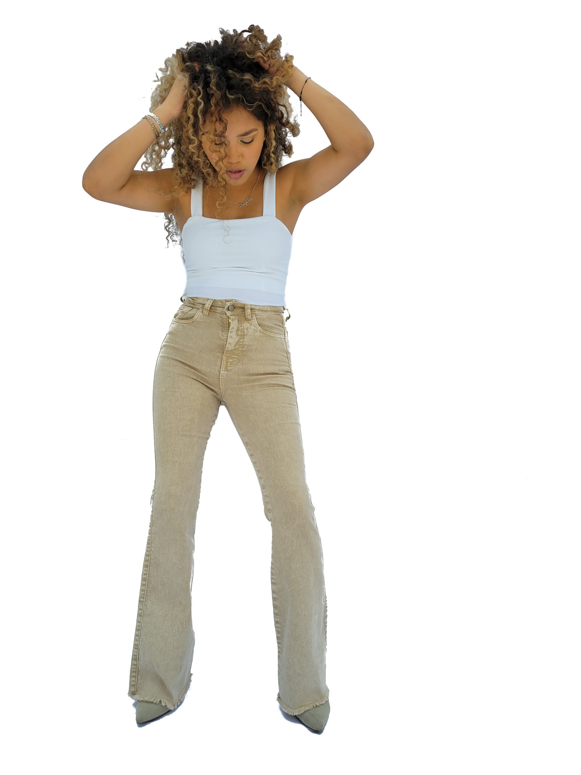 Ripley - PANTALON FLARE JEANS MUJER HOLY CHIC