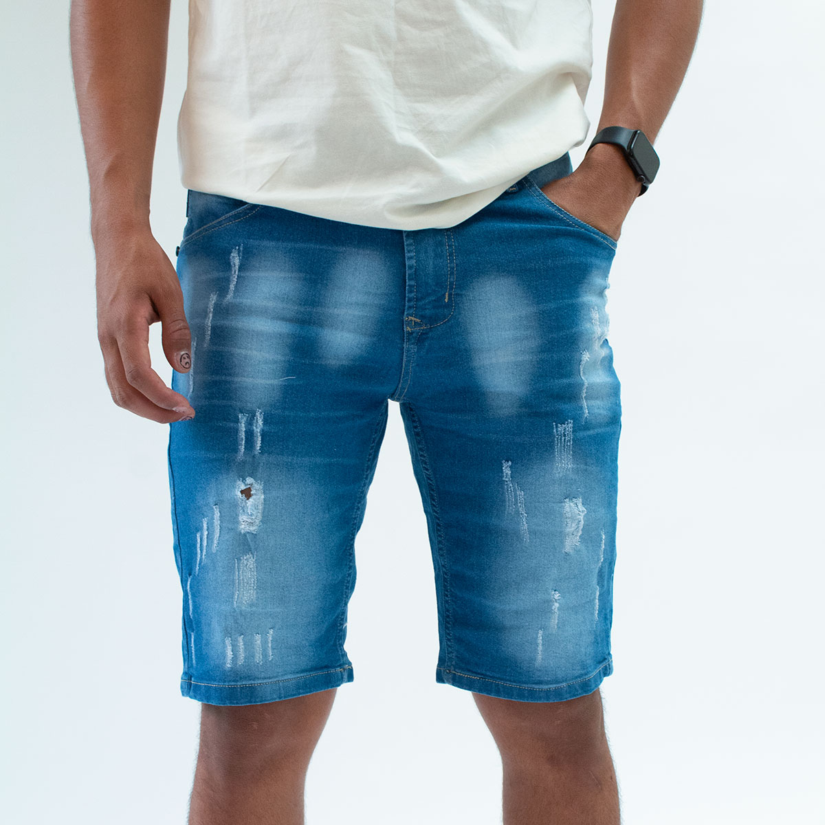 Ripley - BERMUDA DENIM CON ELASTICIDAD PARA HOMBRE