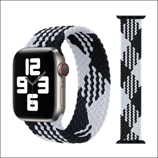 Atena - Correa Solo Loop Trenzada de Nylon Elástico - Apple Watch 38mm /  40mm / 41mm y 42mm / 44mm / 45mm Pulsera | SMANIQUE