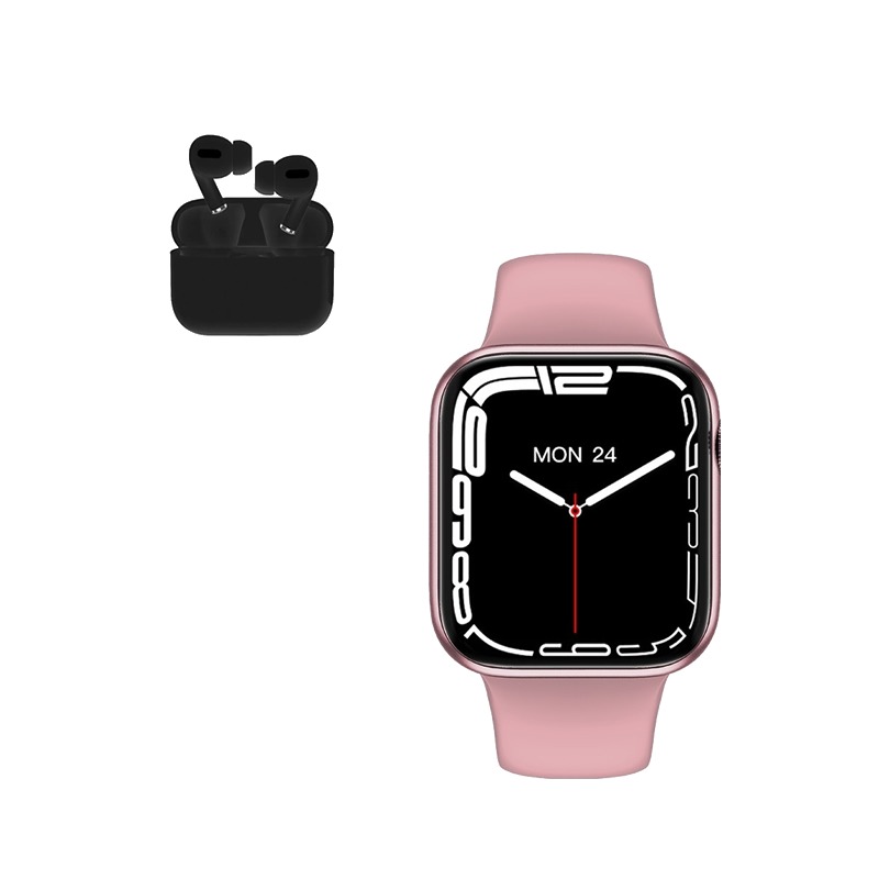 Ripley - SMARTWATCH HANDS UP HW37 ROSADO Y AUDIFONO I13 PRO NEGRO