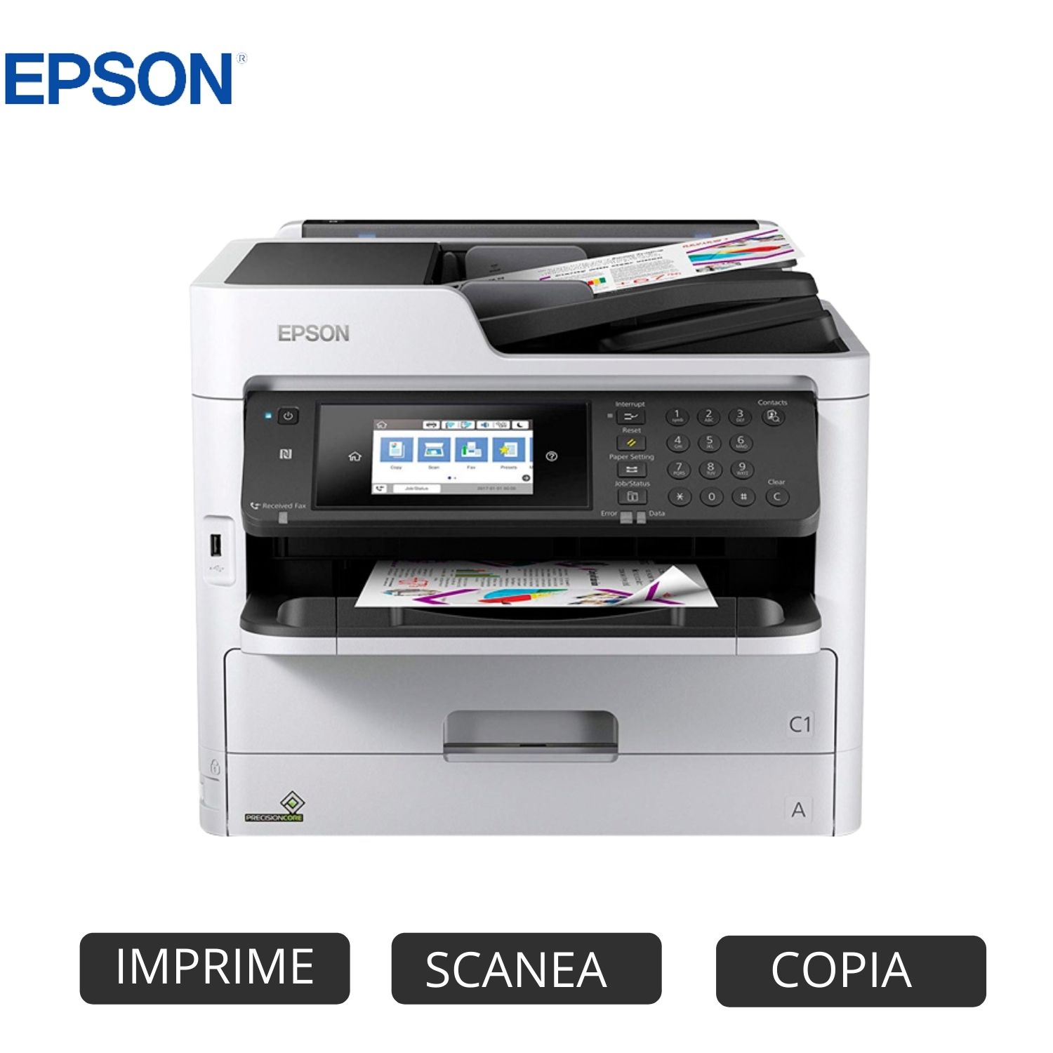 Ripley - IMPRESORA MULTIFUNCIONAL DE TINTA EPSON WORKFORCE PRO WF-C5710,  IMPRIME/ESCANEA/COPIA/FAX, WIFI.