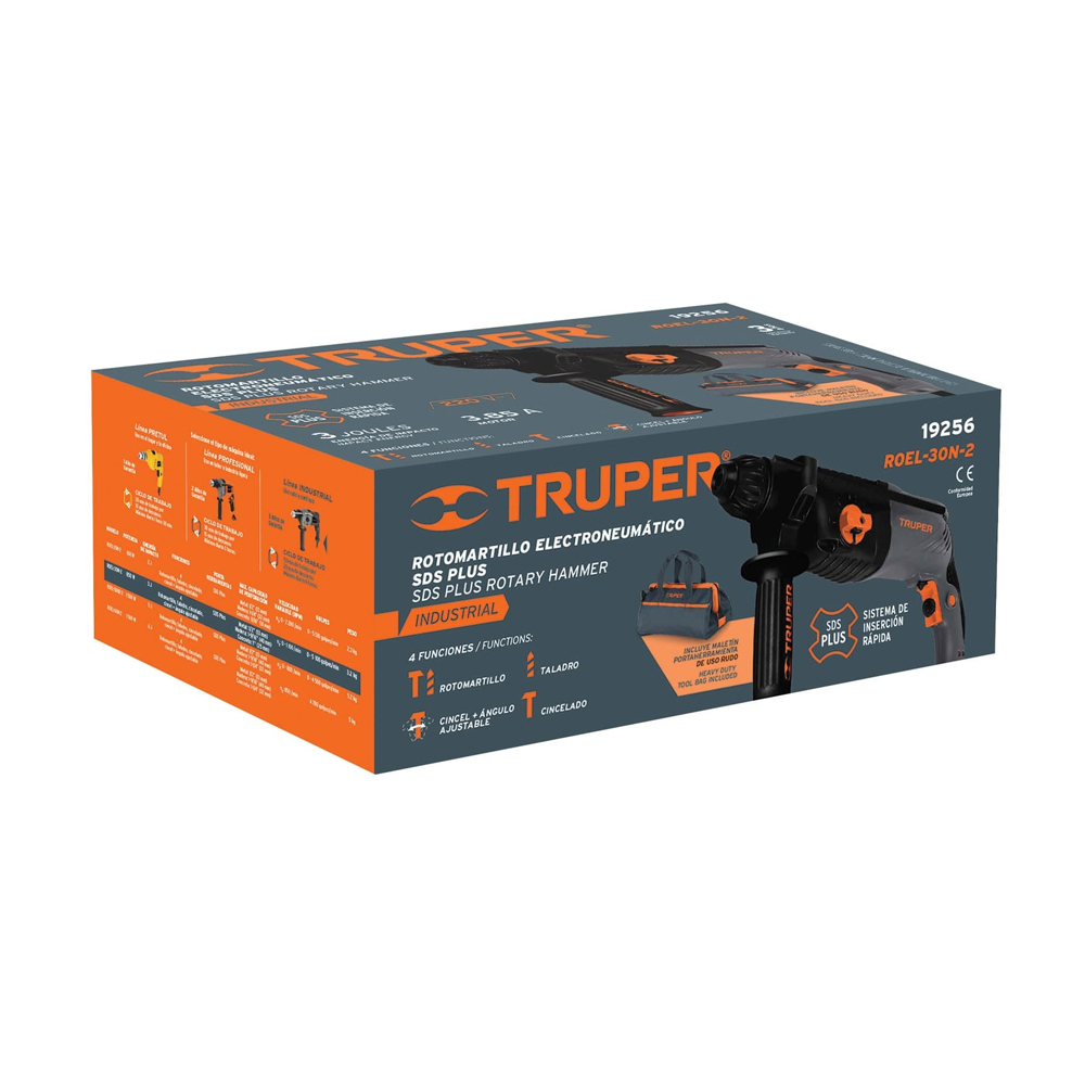 Ripley - ROTOMARTILLO TRUPER 19256 SDS PLUS 850W 1100 RPM 5100 GPM 3J 40MM