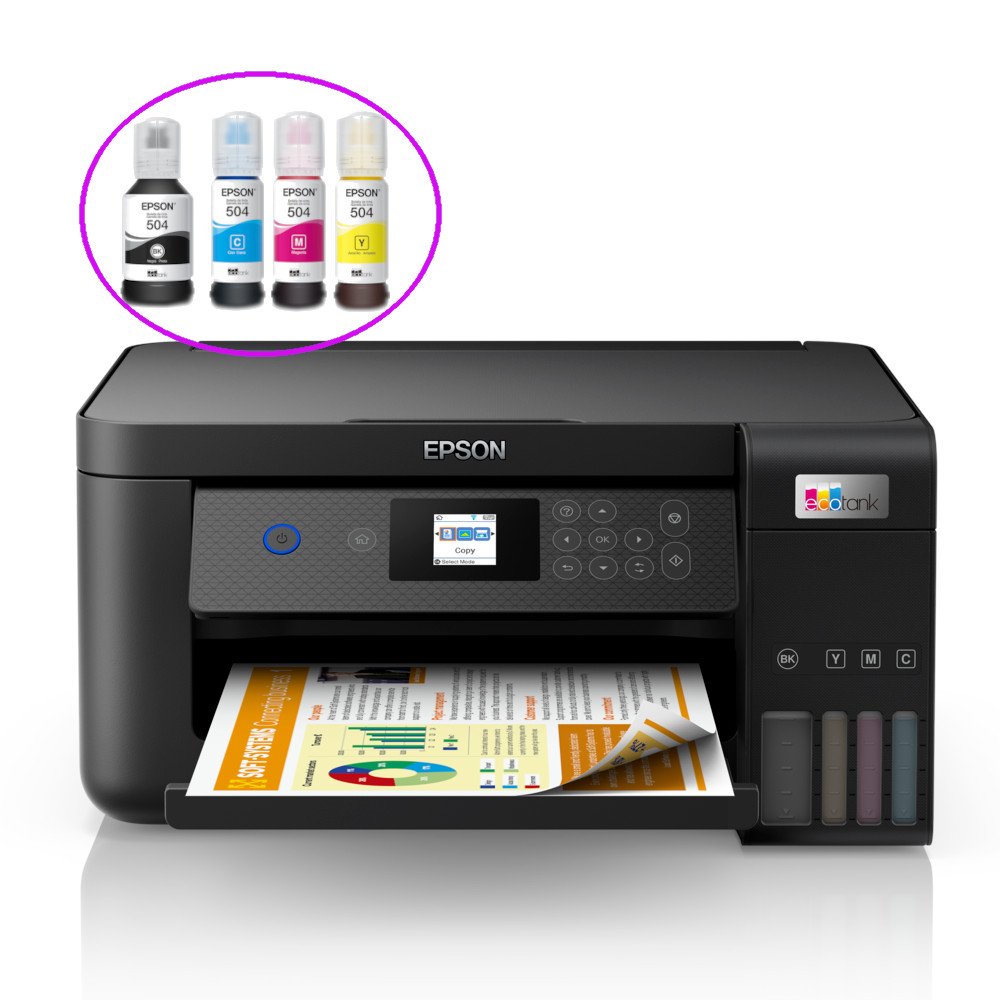 Ripley - COMBO IMPRESORA MULTIFUNCIONAL EPSON ECOTANK L4260 WIFI DÚPLEX  AUTOMÁTICO + 4 TINTAS T504 (NEGRA, CYAN, MAGENTA Y AMARILLA)