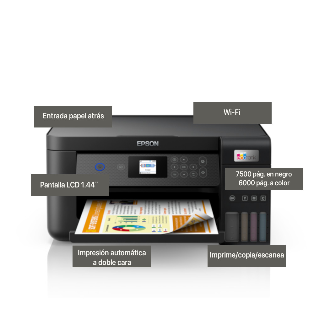 Ripley - COMBO IMPRESORA MULTIFUNCIONAL EPSON ECOTANK L4260 WIFI DÚPLEX  AUTOMÁTICO + 1 BOTELLA DE TINTA T504 NEGRA DE 127 ML