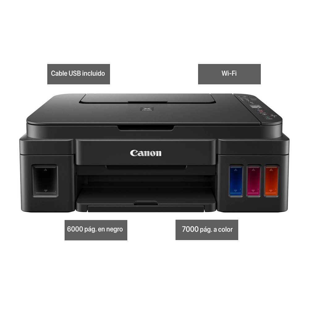 Ripley - COMBO IMPRESORA MULTIFUNCIONAL CANON PIXMA G3110 WIFI + 1 BOTELLA  DE TINTA GI-190 NEGRA DE 135 ML