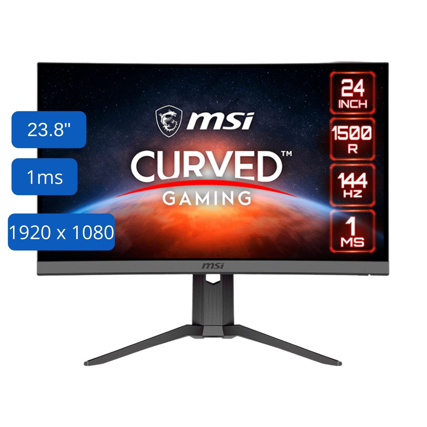 Ripley - MONITOR MSI OPTIX G24C6P 23.8' CURVO (1500R) VA, 1920X1080 (FHD),  HDMI(2), DP, EARPHONE.