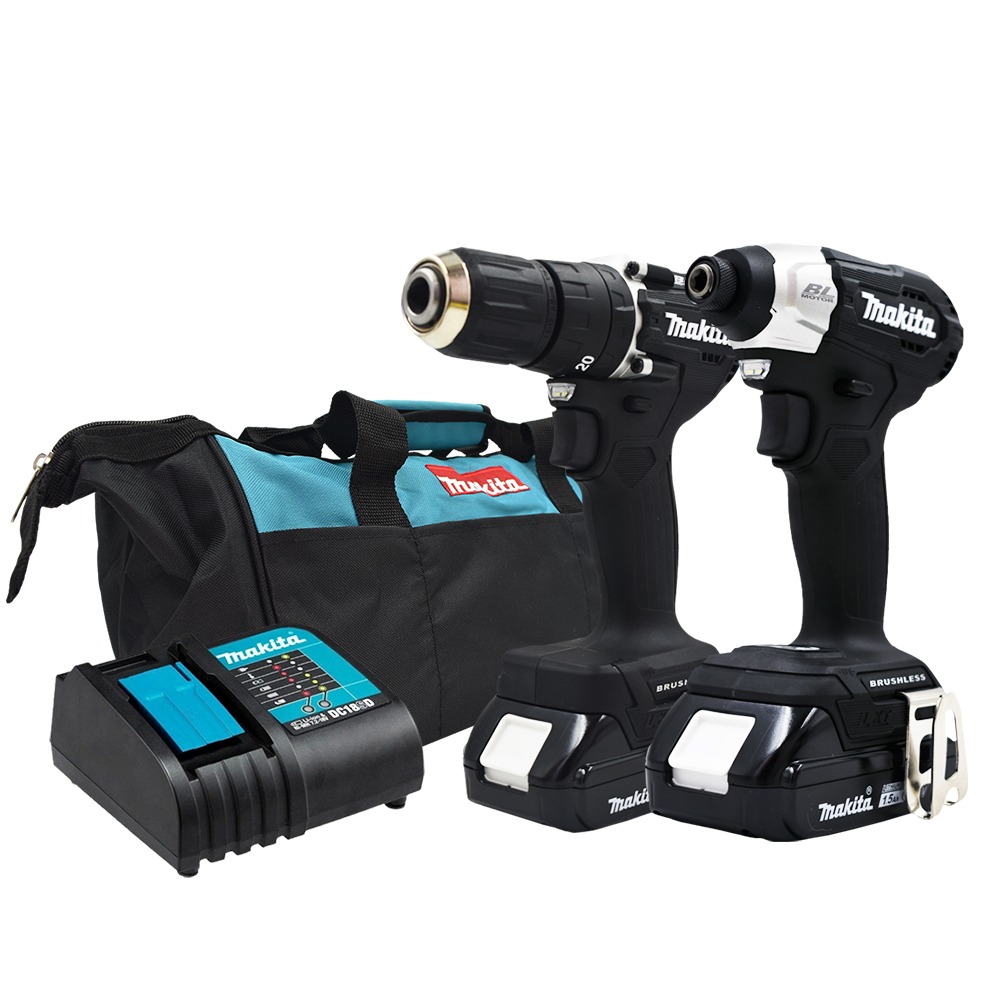 Ripley - ATORNILLADOR IMP. 1/4' 140NM + TALADRO 1/2' 18V LXT 1.5 AH MAKITA  DLX2414X7B (BLACK) + BOLSO DE REGALO