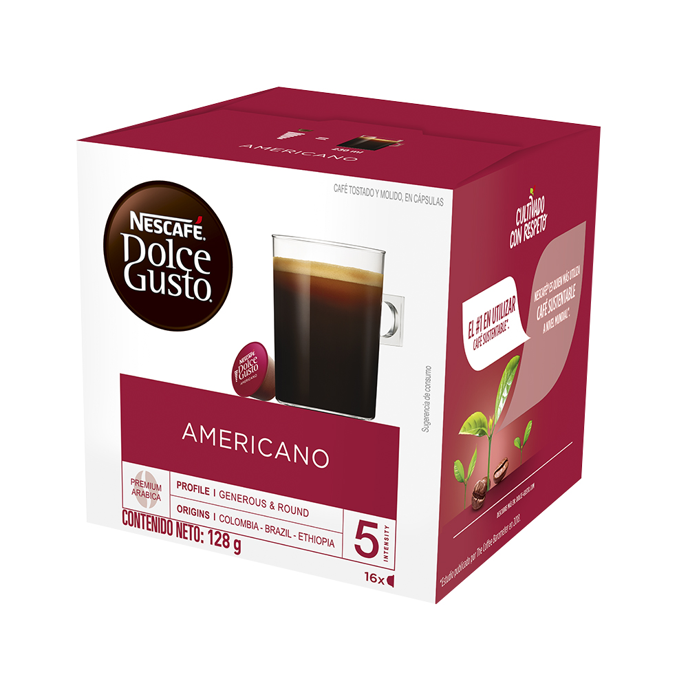 Ripley - CÁPSULAS DE CAFÉ NESCAFÉ® DOLCE GUSTO® AMERICANO CAJA DE 16  UNIDADES