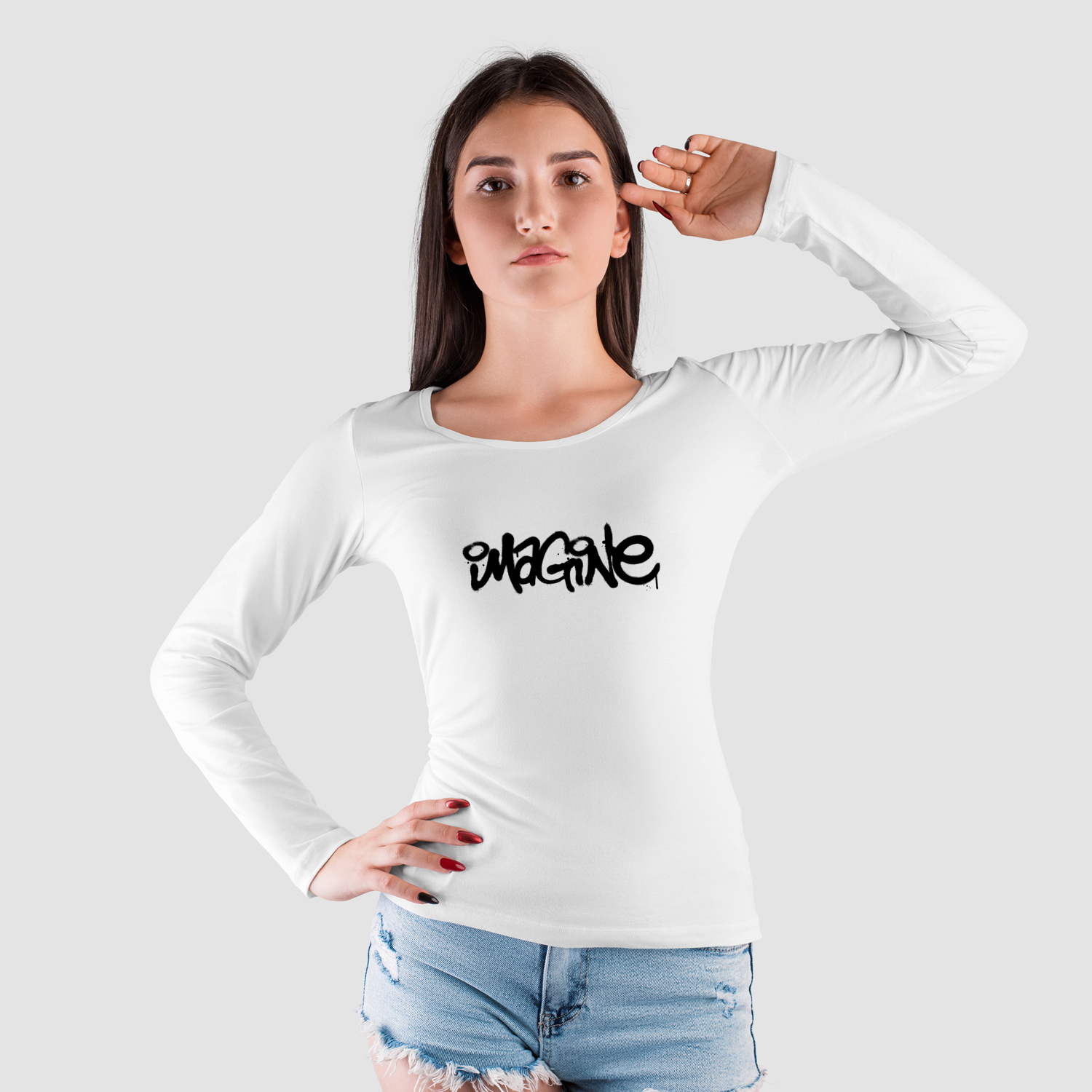 Ripley - POLERA MANGA LARGA ESTAMPADA MUJER