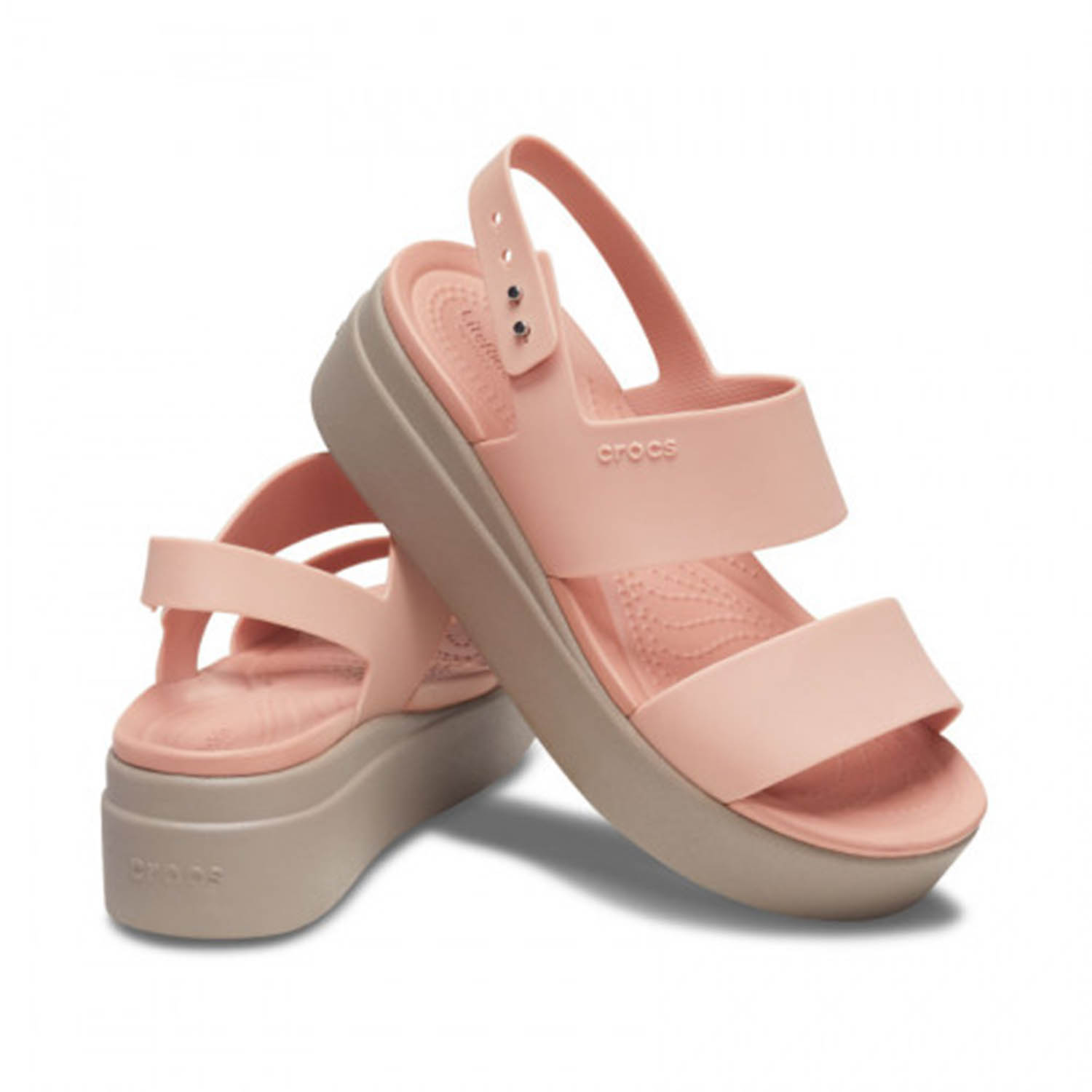 Ripley - CROCS SANDALIAS BROOKLYN LOW WEDGE MUJER PALO ROSA 206453-6RT
