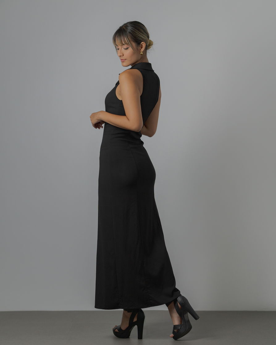 COMPRA YA vestido camisero. Vestido negro. Vestido fácil de combinar.  Vestido para todo.