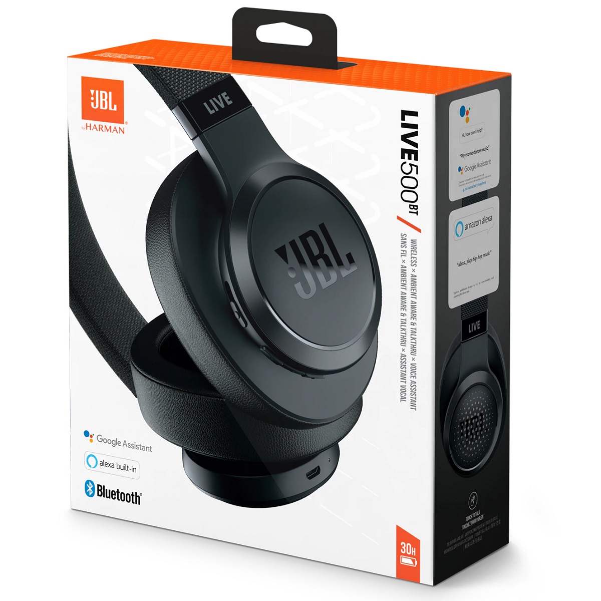 Ripley - JBL - AUDÍFONO LIVE 500BT BLUETOOTH MULTIPUNTO ALEXA SIRI - NEGRO