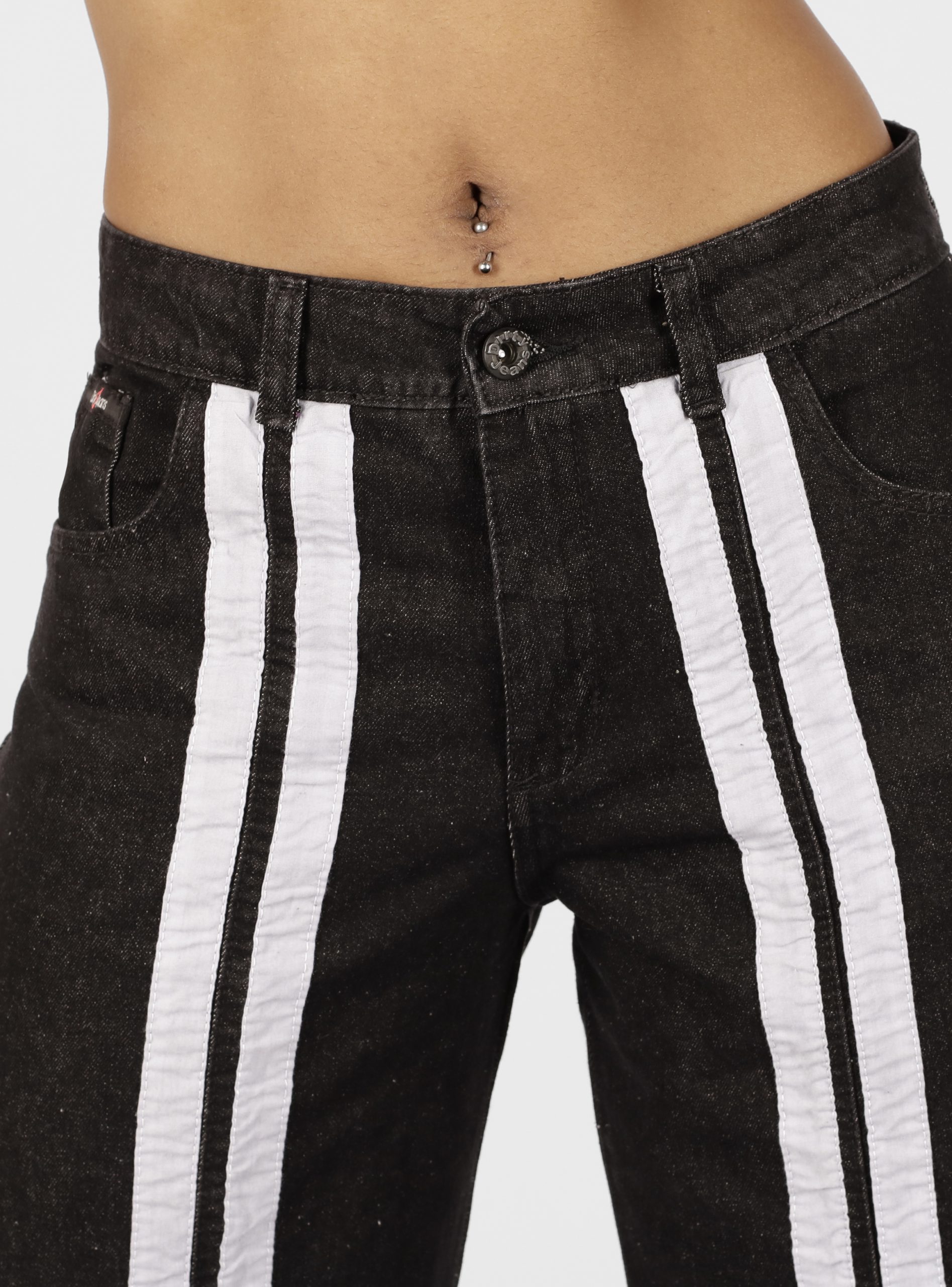 Ripley - JEANS KATTO JENIFER PALAZZO BICOLOR CON CORTES EN COSTADOS