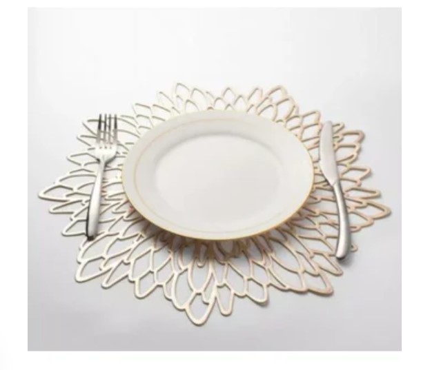 individuales para mesa dorados