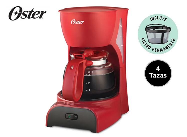 Ripley - OSTER CAFETERA DE 4 TAZAS 650WATTS-ROJO BVSTDCDR5R